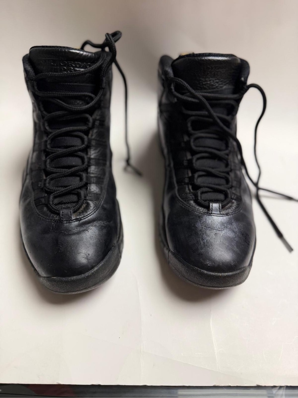 Air Jordan 10 retro NYC Men's Black Leather High-Top Shoes